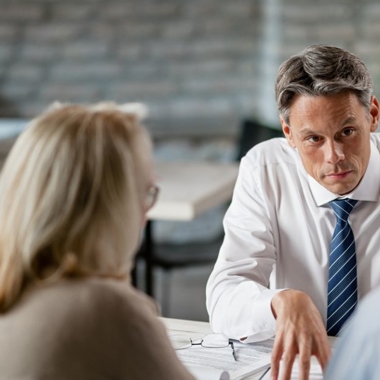 Lawyer guiding clients on legal matters