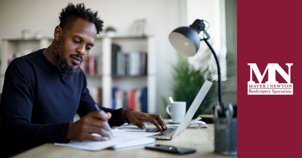 Man working on his finances
